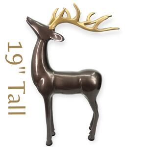 Large Metal  Steel 2 Tone Reindeer Modern Minimalist Holiday Christmas Decor
